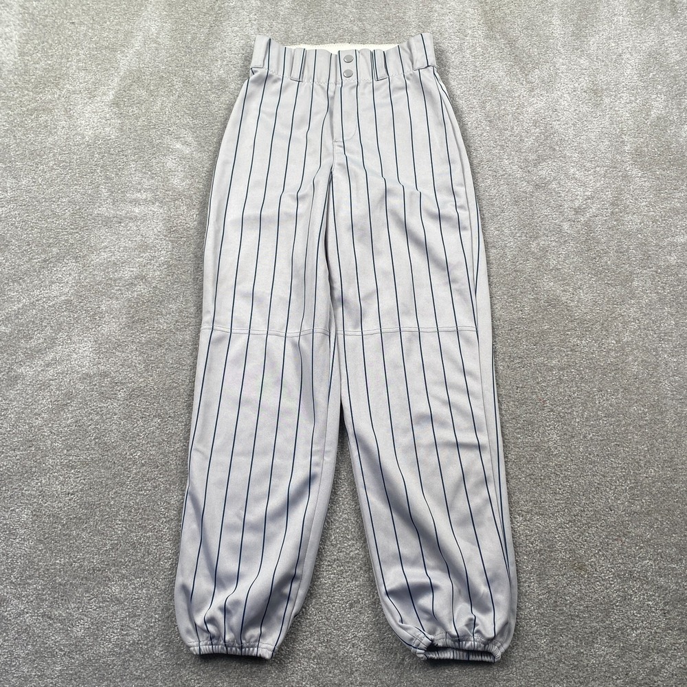 Alleson Athletic Sportswear Stripe Straight Baseball Pants Men's Size S Gray